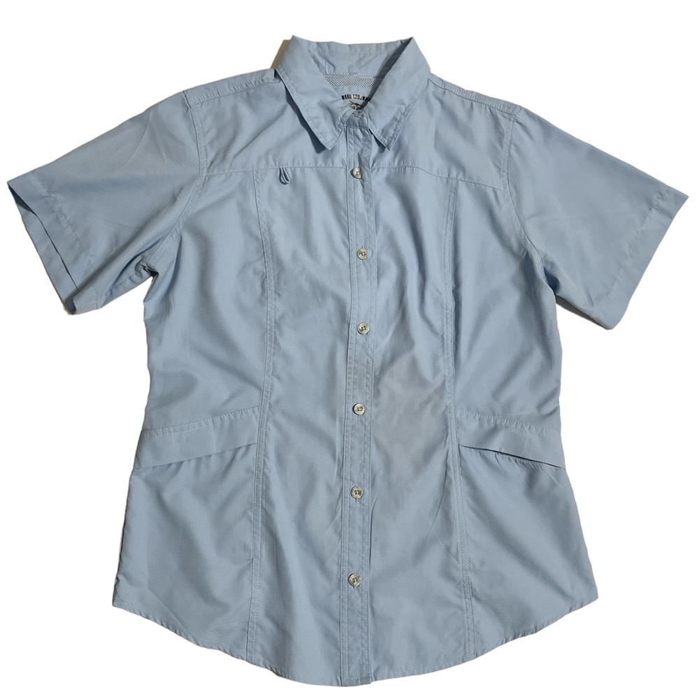 Reel Legends Women Fishing Shirt Vented Back Short Sleeve Collared Outdoor Sz M